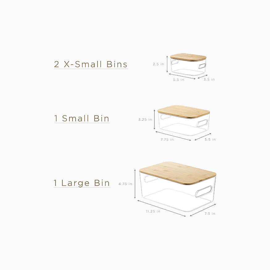 Sorbus Organizer Bins, with Eco-Friendly - Bamboo lids in qatar